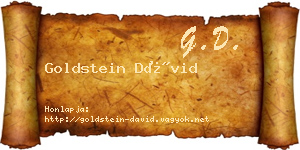 Goldstein Dávid névjegykártya